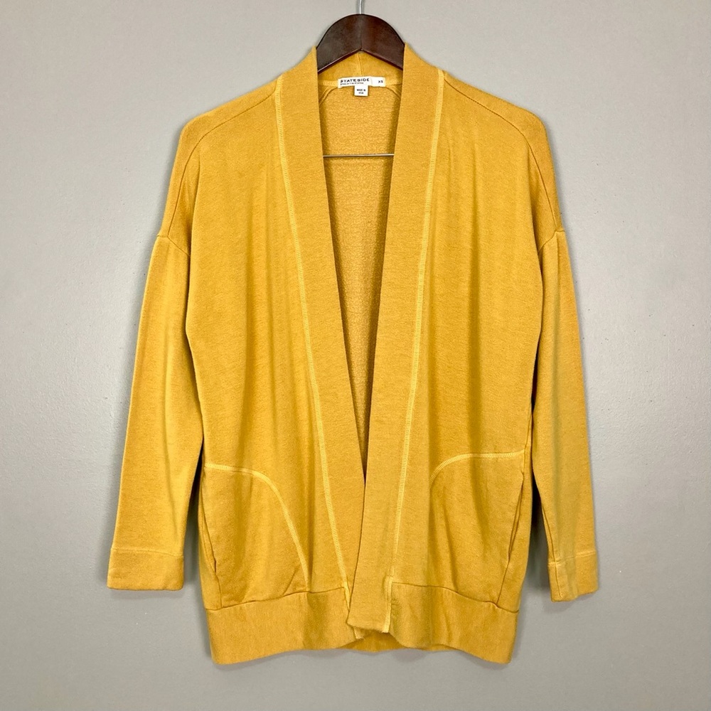 Stateside Neppy Open Front Cardigan Women’s Size XS Modal Blend Knit Pockets